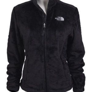Black north face fuzzy jacket